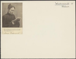 Portret van Helena Westermarck (1857-1938), Finse feministe 190?
