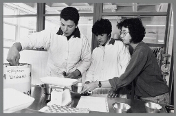 Het vak huishoudkunde aan het Johan de Wit college ook voor jongens. 1991