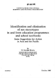 Identification and elimination of sex stereotypes in and from education programmes and school textbooks