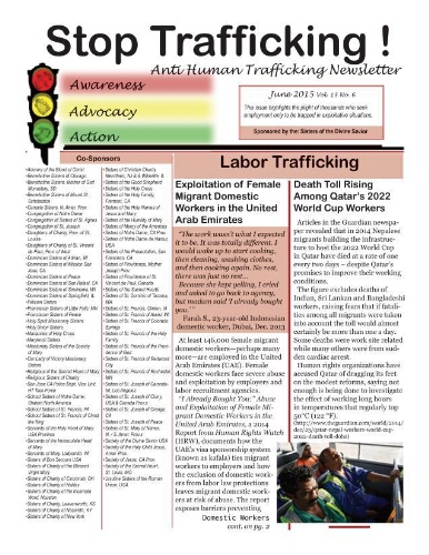 Stop trafficking! Anti-human trafficking newsletter [2015], 6 (June)
