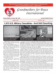Grandmothers for Peace International [2005], August