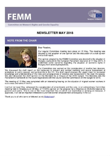 FEMM newsletter [2018], May