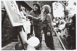 Wethouder Loekie van Maaren van Balen tijdens haar werk 1986