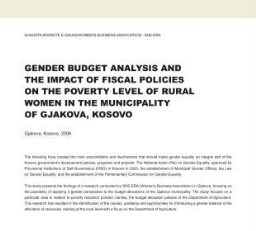 Gender budget analysis and the impact of fiscal policies on the poverty level of rural women in the municipality of Gjakova, Kosovo