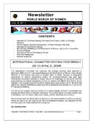 Newsletter World March of Women [2006], 1 (May)
