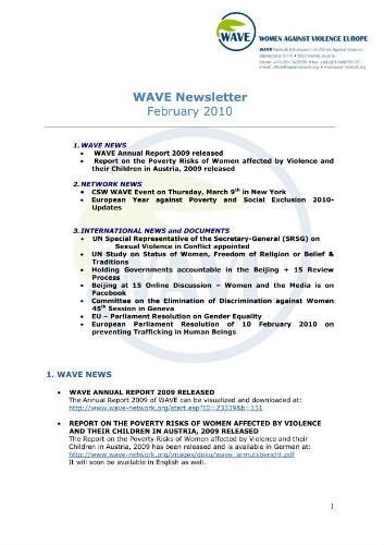 WAVE newsletter [2010], 36 (February)