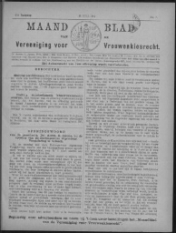 Maandblad van de Vereeniging voor Vrouwenkiesrecht  1917, jrg 21, no 7 [1917], 7