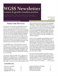 WGSS Newsletter women & gender studies section [2011], 2 (Fall)