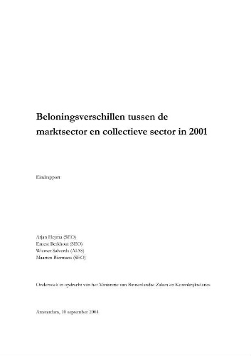 Beloningsverschillen tussen de marktsector en collectieve sector in 2001
