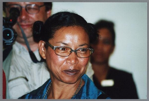 Jessica Dikmoet tijdens de 50ste verjaardag van Tara Oedayraj Singh Varma. 1998