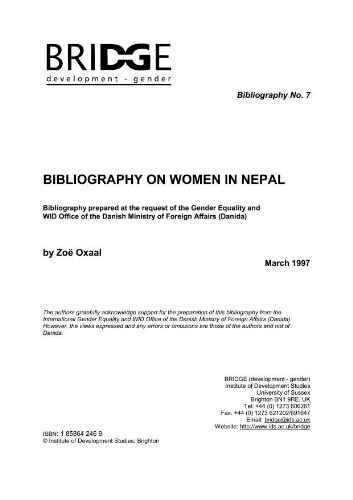 Bibliography on women in Nepal