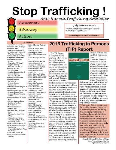 Stop trafficking! Anti-human trafficking newsletter [2016], 7 (July)
