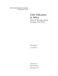 Girls’ education in Africa