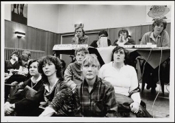 Vergadering in het CBS-gebouw te Utrecht van 'waakzame vrouwen in gezinsverzorging' 1983