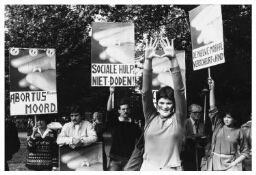 Demonstratie tegen de abortuswetgeving 1980