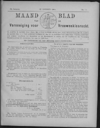 Maandblad van de Vereeniging voor Vrouwenkiesrecht  1914, jrg 18, no 11 [1914], 11