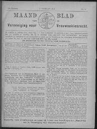 Maandblad van de Vereeniging voor Vrouwenkiesrecht  1916, jrg 20, no 2 [1916], 2