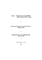 Cahiers Isabelle de Charriere / Belle de Zuylen papers [2012], 7
