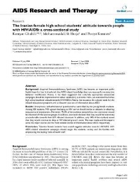 The Iranian female high school students' attitude towards people with HIV/AIDS: a cross-sectional study
