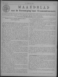 Maandblad van de Vereeniging voor Vrouwenkiesrecht  1918, jrg 22, no 8 [1918], 8