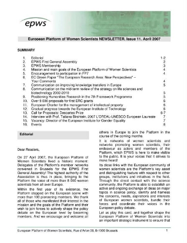 EPWS newsletter [2007], 11 (April)