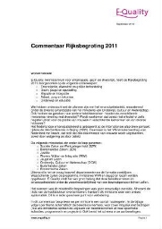 Commentaar Rijksbegroting 2011