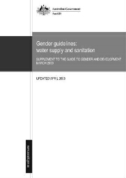 Gender guidelines: water supply and sanitation