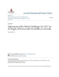 Implications of the Mental Healthcare Act, 2017 on the Rights of Women with mental illnesses in India