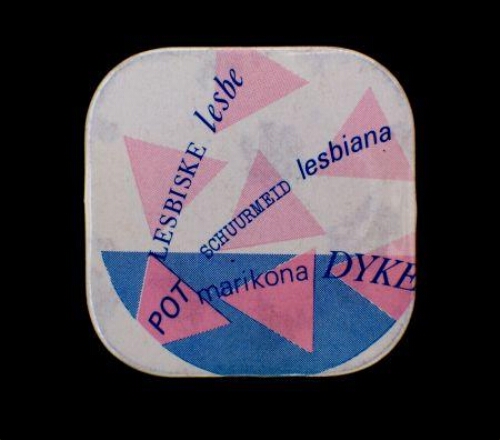 'Pot marikona DYKE schuurmeid lesbiana LESBISKE lesbe'. Button