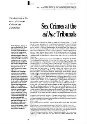 Sex crimes at the ad hoc tribunals: the decisions in the cases of Akayesu, Celebici and Furundzija