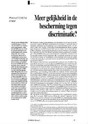 Meer gelijkheid in de bescherming tegen discriminatie?