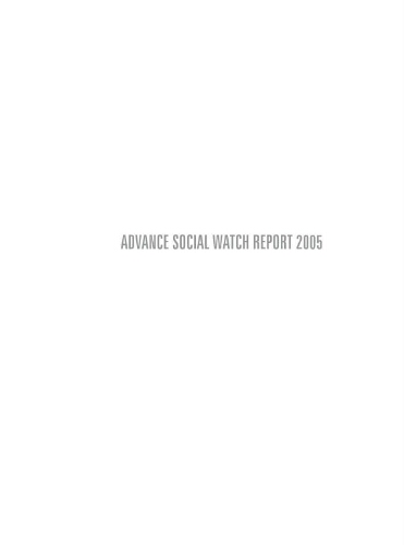 Advance social watch report 2005