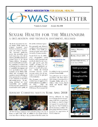 WAS newsletter [2008], 1 (Aug)