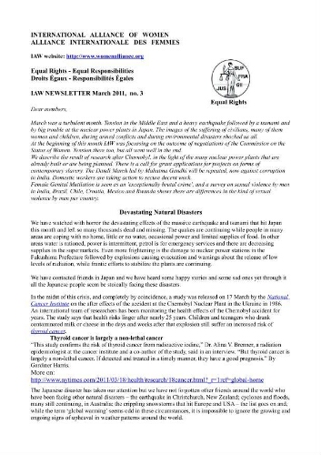 IAW newsletter [2011], 3 (March)