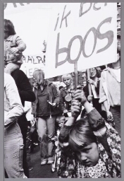 Demonstratie tegen verhoging van de ouderbijdrage voor kinderdagverblijven. 1979