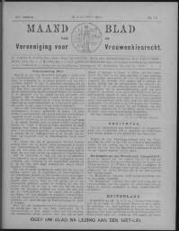 Maandblad van de Vereeniging voor Vrouwenkiesrecht  1912, jrg 16, no 10 [1912], 10