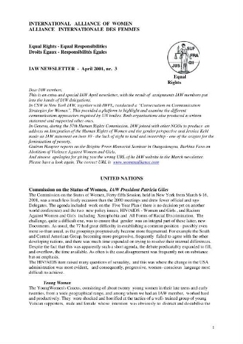 IAW newsletter [2001], 3 (April)