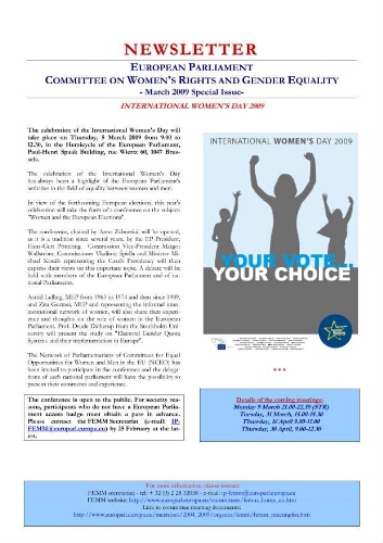 Newsletter European Parliament Committee on Women's Rigths and Gender Equality [2009], International