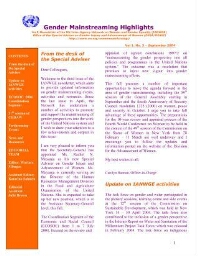 Gender mainstreaming highlights [2004], 3 (Sept)