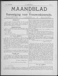 Maandblad van de Vereeniging voor Vrouwenkiesrecht  1900, jrg 4, no 4 [1900], 4