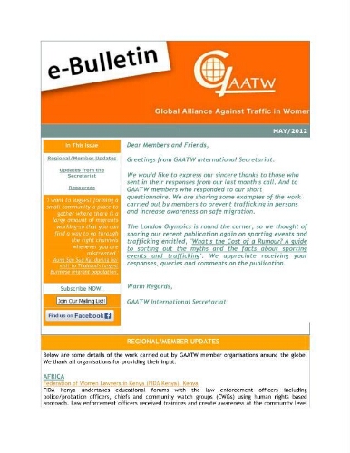 GAATW E-Bulletin [2012], May