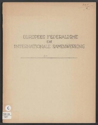 Europees federalisme en internationale samenwerking