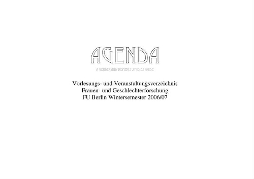 Agenda [2006/07], Wintersemester