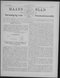 Maandblad van de Vereeniging voor Vrouwenkiesrecht  1911, jrg 15, no 10 [1911], 10