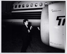 Co-piloot aan het werk bij Transavia. 1990