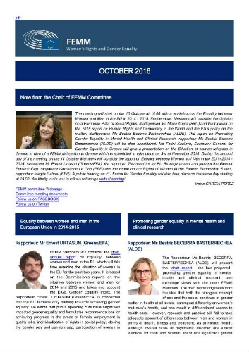 FEMM newsletter [2016], October