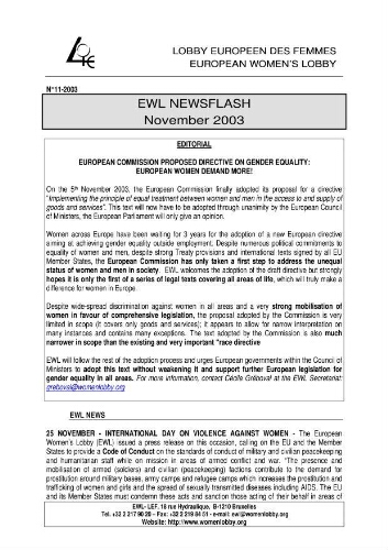 EWL newsflash [2003], 11(Nov)