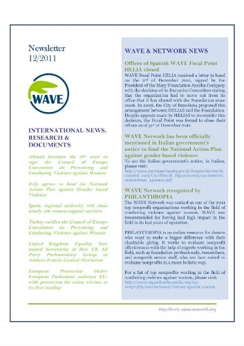 WAVE newsletter [2011], 58 (December)
