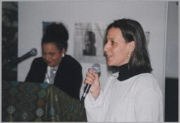 Birgitta Hacham tijdens de nieuwjaarsrecepte 2000 2000