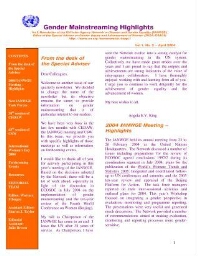 Gender mainstreaming highlights [2004], 2 (April)